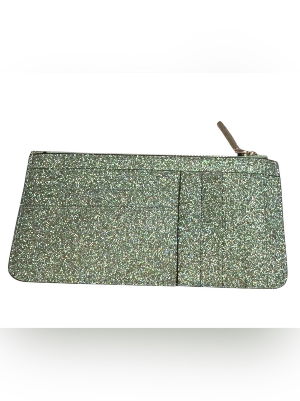 kate spade Sea Water Green Glitter Slim Wallet EUC - Picture 2 of 3